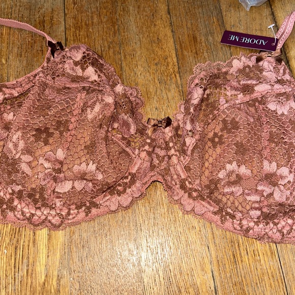 Adore Me Underwire Lace Bra's size 38DD New Black, Rose New With Tags - Picture 5 of 7
